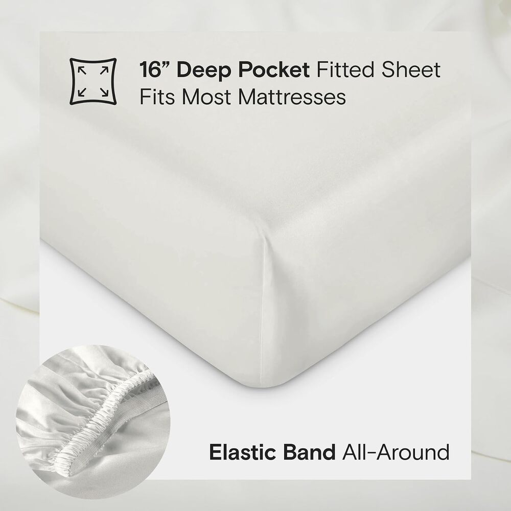 NWT Sijo AiryWeight Eucalyptus Sheet Set-4pc 2 Pillowcases 2 Sheets King Ivory - Picture 5 of 7